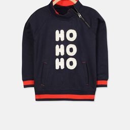 Cherry Crumble Unisex Kids Navy Blue Printed Sweatshirt-image-31