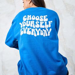Styli Blue Typography Printed Round Neck Cotton Pullover Sweatshirt-image-52