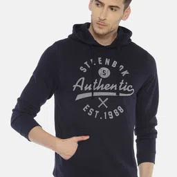 Steenbok Men Blue Typography Printed Hooded Sweatshirt-picture-29