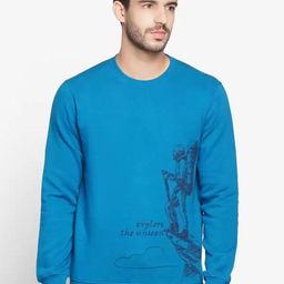 Wildcraft Men Blue Printed Cotton Sweatshirt-picture-4