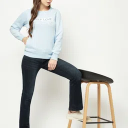 Crimsoune Club Women Blue Printed Sweatshirt-picture-43
