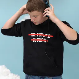 Instafab Boys Typography Printed Hooded Cotton Pullover-picture-32