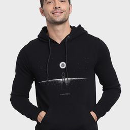 Bewakoof Black Graphic Printed Hooded Fleece Pullover Sweatshirt-picture-18