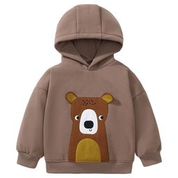 StyleCast Kids Brown Applique Detail Hooded Cotton Pullover-picture-56