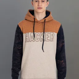 AXMANN Colourblocked Hooded Fleece Pullover Sweatshirt-picture-55