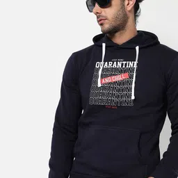 Campus Sutra Men Blue Printed Hooded Sweatshirt-image-95