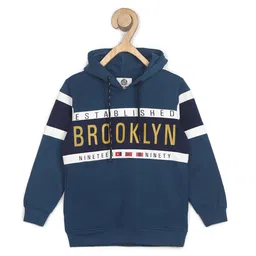 Alan Jones Boys Typography Printed Hooded Sweatshirt-34