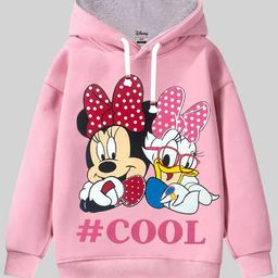 KUCHIPOO Girls Minnie & Daisy Printed Hooded Pullover-image-41