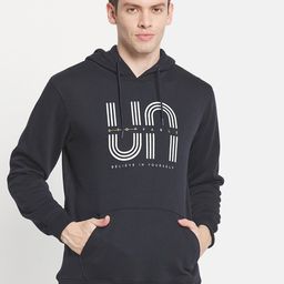 Octave Men Navy Blue Printed Hooded Sweatshirt-image-27