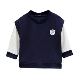 StyleCast Boys Navy Blue Colourblocked Sweatshirt-image-8