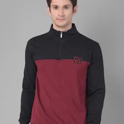 Force NXT Colourblocked Mock Collar Cotton Sweatshirt-picture-12