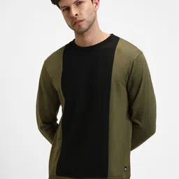 Dennis Lingo Colourblocked Round Neck Knitted Sweatshirt-image-11