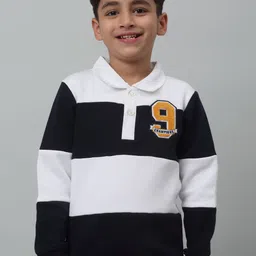 Cantabil Boys Colourblocked Shirt Collar Cotton Sweatshirt-picture-13