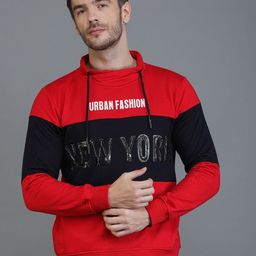 TQS Men Red Printed Fleece Sweatshirt-image-58