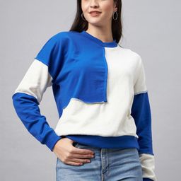 Club York Colourblocked Round Neck Long Sleeves Cotton Terry Pullover Sweatshirt-picture-34