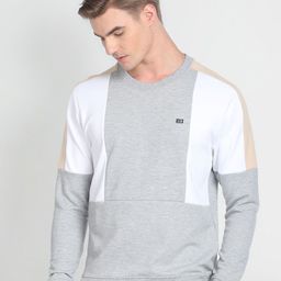 Arrow Sport Colourblocked Round Neck Pullover Sweatshirt-image-55