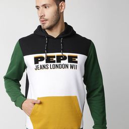 Pepe Jeans Men White Colourblocked Cotton Sweatshirt-image-75