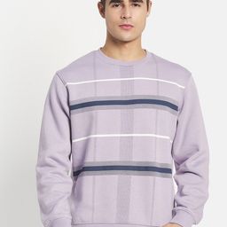 Octave Plus Size Men Purple Checked Sweatshirt-picture-27