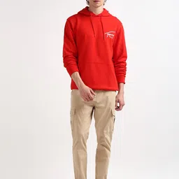 Tommy Hilfiger Long Sleeves Hooded Pure Cotton Pullover Sweatshirt-image-55