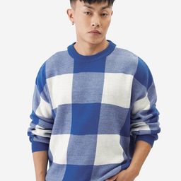 The Souled Store Checked Round Neck Acrylic Sweatshirt-image-64