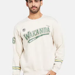 Octave Typography Printed Round Neck Fleece Pullover-picture-4