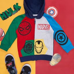 Pantaloons Baby Infants Boys Graphic Printed Hooded Cotton Front Open Sweatshirt-picture-17