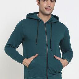 Bewakoof Men Green Hooded Sweatshirt-image-10