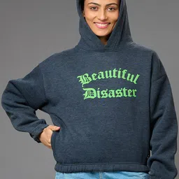 GO DEVIL Typography Printed Hooded Pullover-image-9
