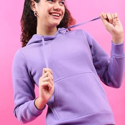Tokyo Talkies Women Violet Hooded Sweatshirt-image-78