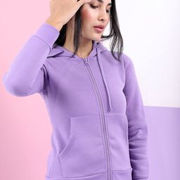 Tokyo Talkies Women Lavender Hooded Sweatshirt-image-42