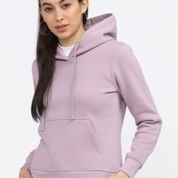 Tokyo Talkies Women Purple Solid Hooded Sweatshirt-image-98