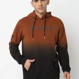 SPYKAR Typography Printed Hooded Cotton Sweatshirt-image-25