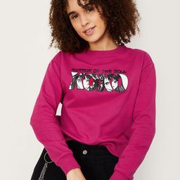 max Typography Printed Round Neck Cotton Pullover Sweatshirt-image-8