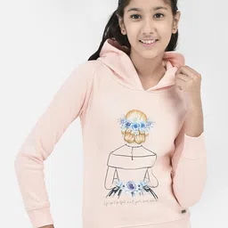 Crimsoune Club Girls Graphic Printed Hooded Neck Cotton Pullover Sweatshirt-image-57
