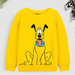 YK Disney Boys Yellow Mickey and Friends Pluto Printed Sweatshirt-image-36