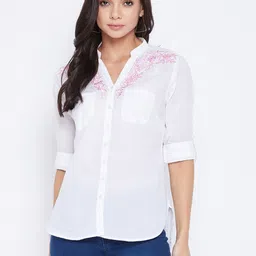 Ruhaans Women White Classic Casual Shirt-image-90