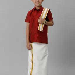 Ramraj Boys Shirt With Veshti And Angavastram-34