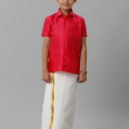 Ramraj Boys Shirt Collar Shirt  With Adjustable Veshti-30
