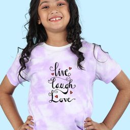 NUSYL Girls Tie and Dye Round Neck Regular Fit Cotton T-Shirt-image-39
