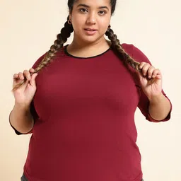 UnaOne Plus Size Pure Cotton T-shirt-image-46