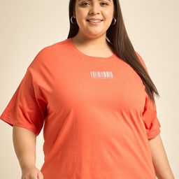 Sztori Plus Size Round Neck Drop-Shoulder Sleeves Cotton T-shirt-image-41