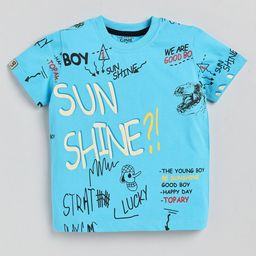 Ginie Boys Typography Printed Round Neck Cotton T-shirt-image-42