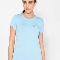BODYACTIVE Women Blue Solid Sports T-shirt-image-34