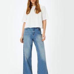 Koton Women Solid Extended Sleeves T-shirt-image-47