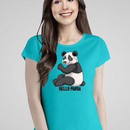 Pootlu Hello Panda Printed Cotton Casual T-shirt-image-95