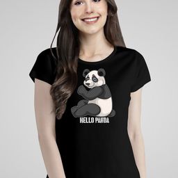 Pootlu Hello Panda Printed Cotton Casual T-shirt-image-92