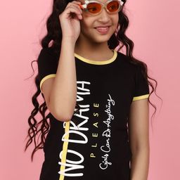 V-Mart Girls Typography Printed Cotton T-shirt-picture-34