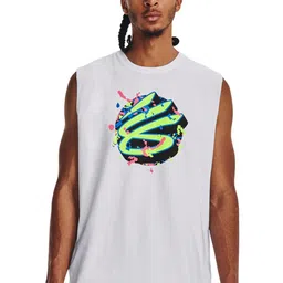 UNDER ARMOUR Printed Relaxed-Fit Curry Sleeveless T-Shirt-image-98