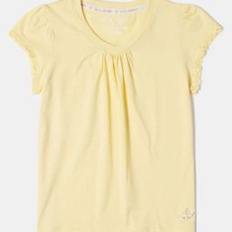 Jockey Girls Super Combed Cotton Solid Relaxed Fit V Neck Short Sleeve T-shirt - RG01-image-75