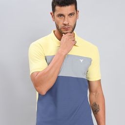 Technosport Colourblocked Polo Collar Antimicrobial Slim Fit Sports T-shirt-image-63